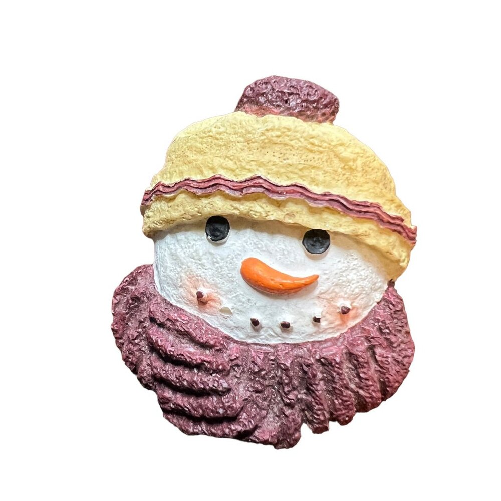 Resin Snowman Head Brooch Scarf Beannie Lapel Holiday Winter Pin‎